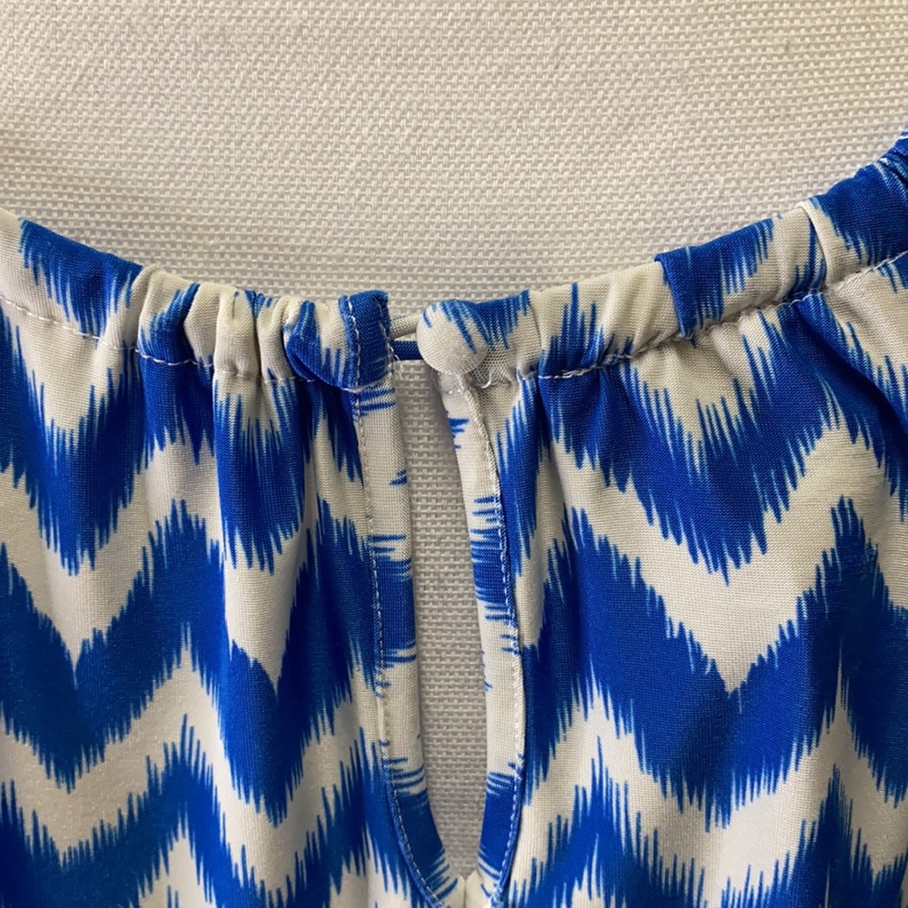 INC International Concepts Blue And White Top - Picture 4 of 5
